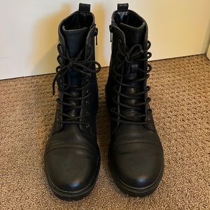Black combat boots